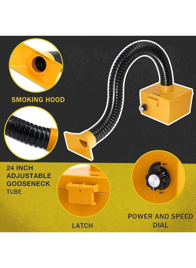 KOTTO Strong Suction Smoke Absorber for Soldering, Welding, 3D Printing - Extractor with Carbon or HEPA Filter [Updated, Hose Pre-Attached] - Image 2